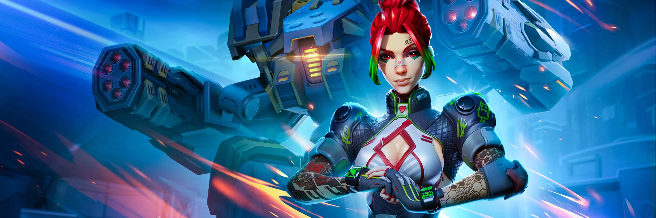 Mech Arena official Plarium key art featuring a pilot and combat mechs — featured game thumbnail